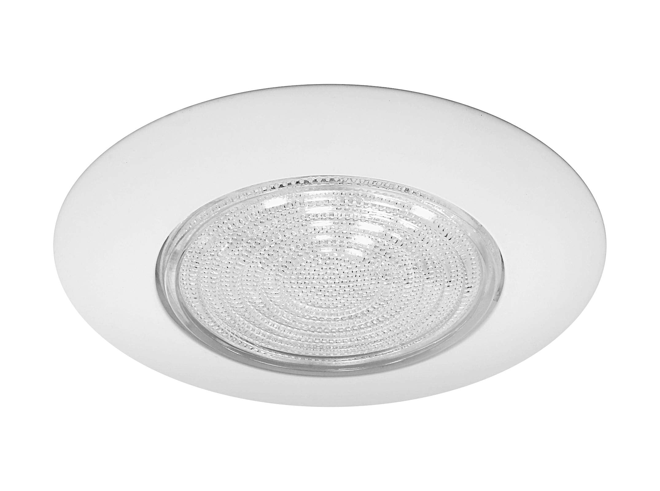 Nicor Lighting 17572 Lexan Shower with Fresnel Lens Trim for 17002A and 17003A 6-Inch IC with Metal Trim Ring, White