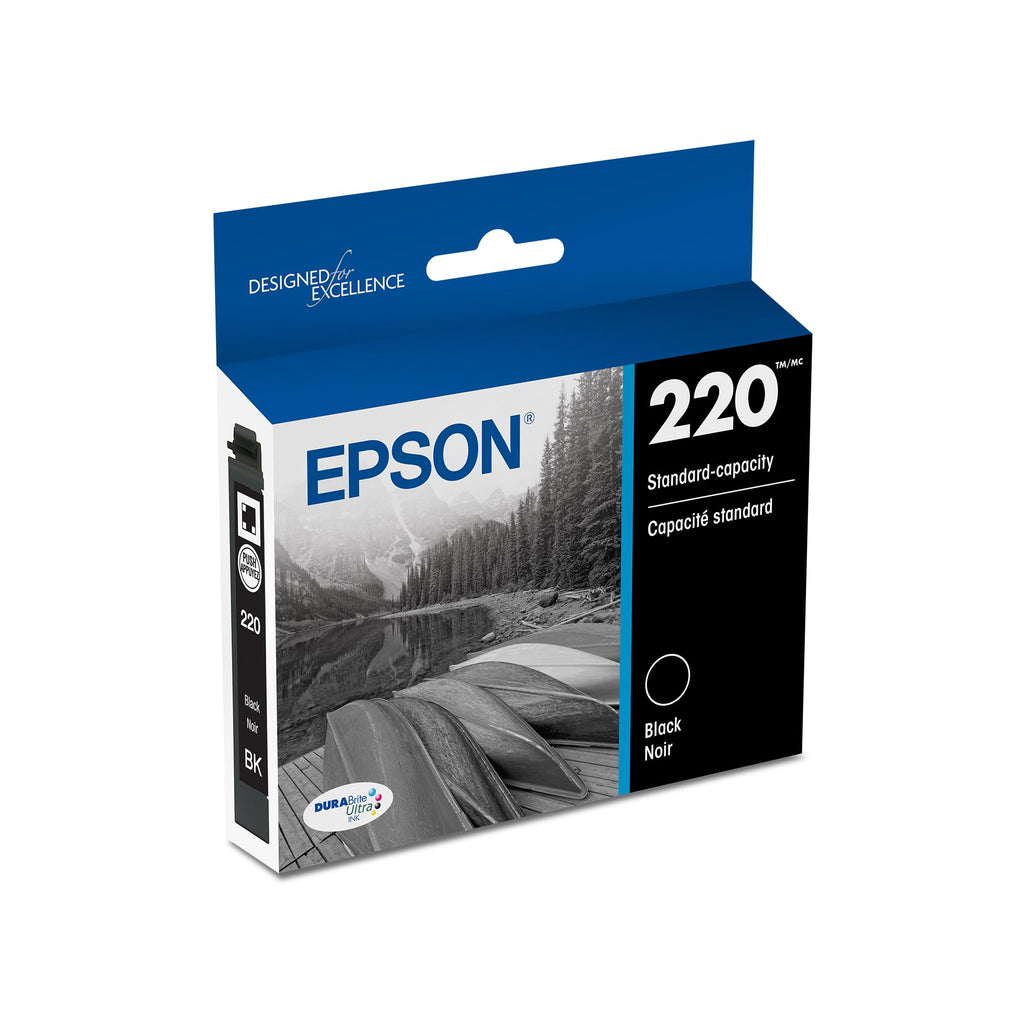 EPSON 220 DURABrite Ultra Ink Standard Capacity Black Cartridge (T220120-S) Works with WorkForce WF-2630,2650, 2660, 2750, 2760 and Expression XP-320,420, 424