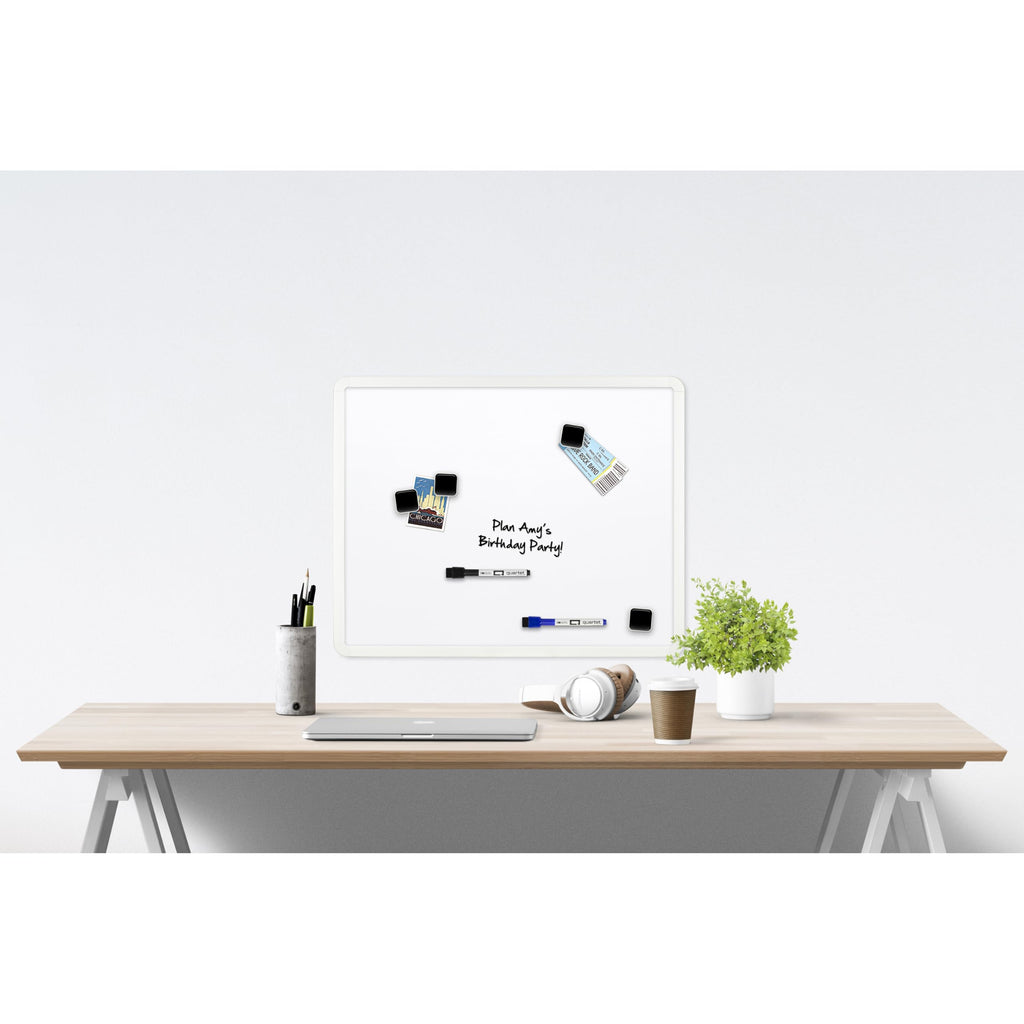 Quartet Magnetic Dry-Erase Board Value Pack, 20" x 16" Whiteboard, Includes 4 Magnets and 2 Markers, White Plastic Frame (Q022016P02-R)