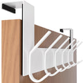 SKOLOO Over The Door Hook, Over The Door Coat Rack, Stainless Steel Over Door Coat Hanger for Hanging Clothes, Towel, Robes, Purse, Over Door Hooks for Bathroom Bedroom,White