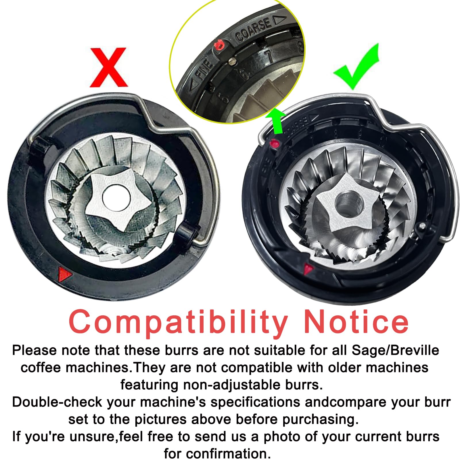 Conical Grinder Burr Set Replacement Compatible with Breville Espresso Machines Coffee Grinder Burr(Pre 1926 PDC)