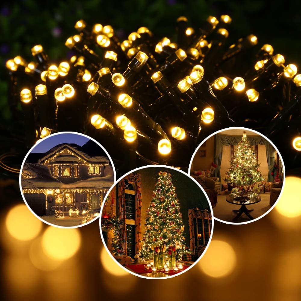 Solar String Lights Outdoor, 98.4ft 300 LED Solar Fairy Lights 8 Modes Waterproof Solar Powered Lights for Garden, Patio, Home, Party, Wedding, Holiday, Tree, Outdoor Decor (Warm White)