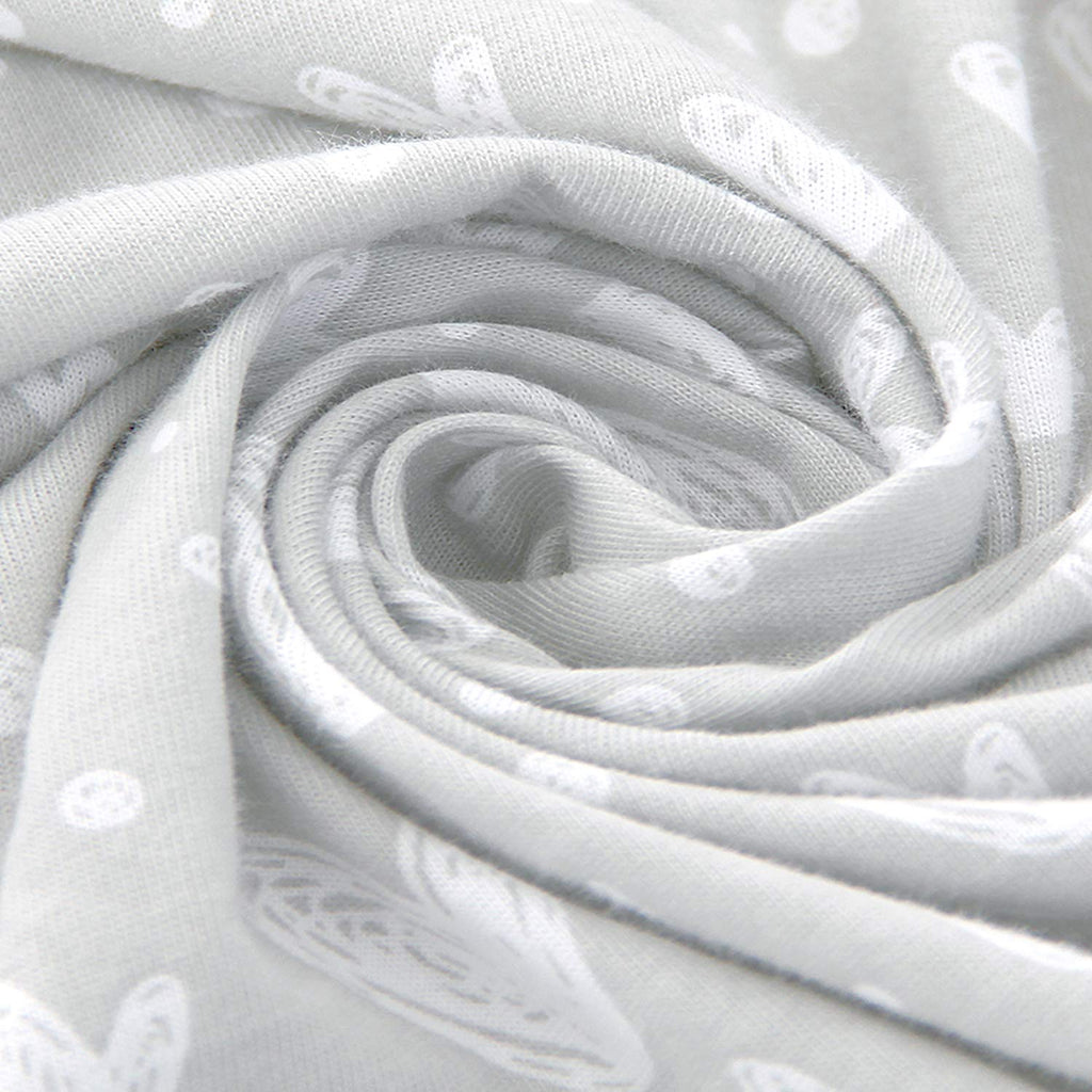 Biloban Pack and Play Sheets, 2 Pack, 100% Natural Cotton Jersey Knit Fitted for Pack and Play Playard, Soft Breathable, Preshrunk, Gray Stars