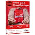 Thick Double Sides Thick Glossy Photo Paper 80LB 8.5x11 inches Heavyweight Cardstock Printer Paper 300gsm 100 Sheets Sample Package,Compatible Inkjet Printer and Dye Ink Elygrap (100)