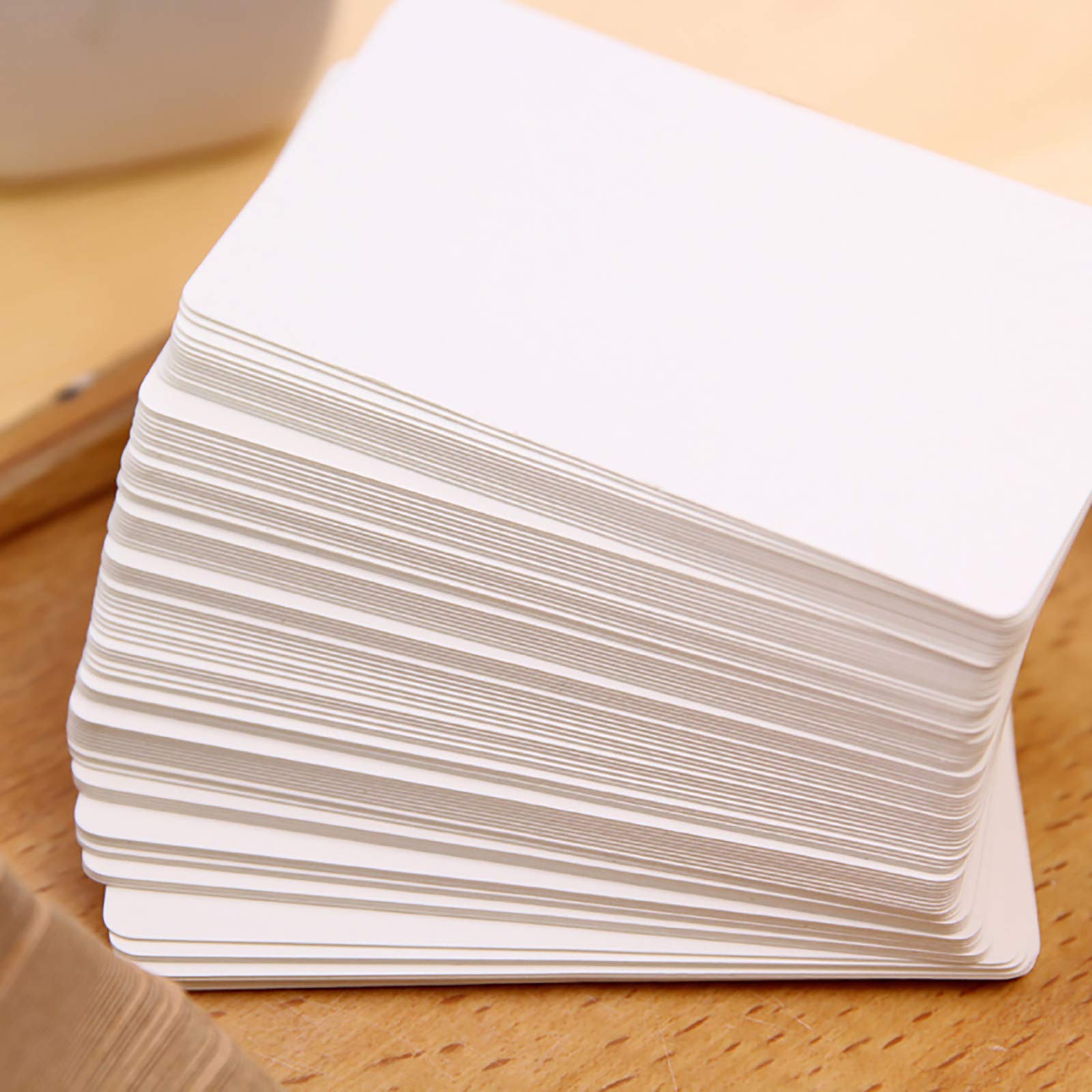 VANRA 300 Small Blank Index Cards Color Cardstock Study Flash Cards, 3.5x2 inches, Unruled with Rounded Corners (White, 300/Pack)
