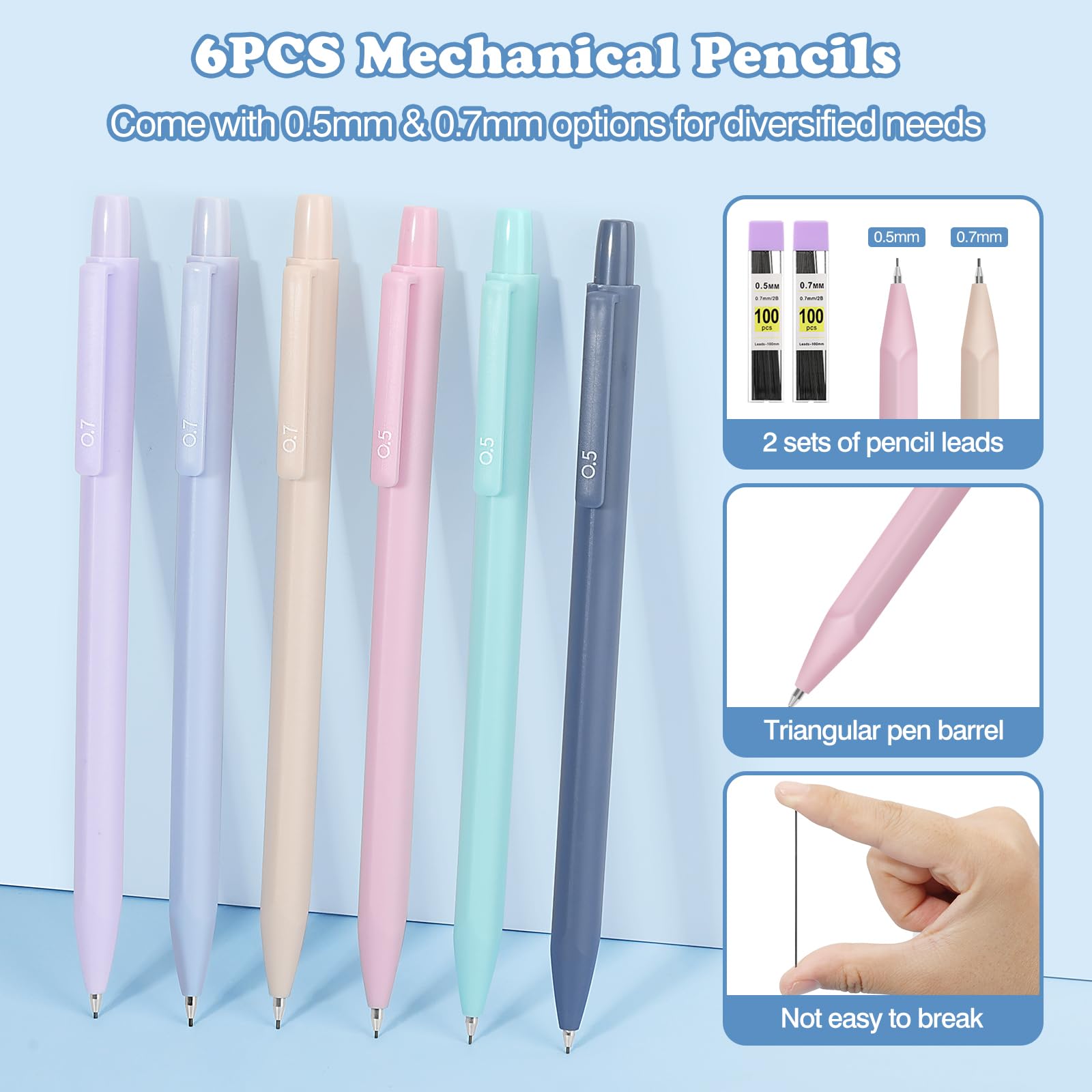 MoKo 56 PCS Aesthetic School Supplies with Pencil Pouch, Cute Stationery Set for Students Office, 12 Gel Pens, 12 Pastel Highlighters, 6 Mechanical Pencils 0.5 & 0.7mm, Sticky Note Index Tab (Pink)