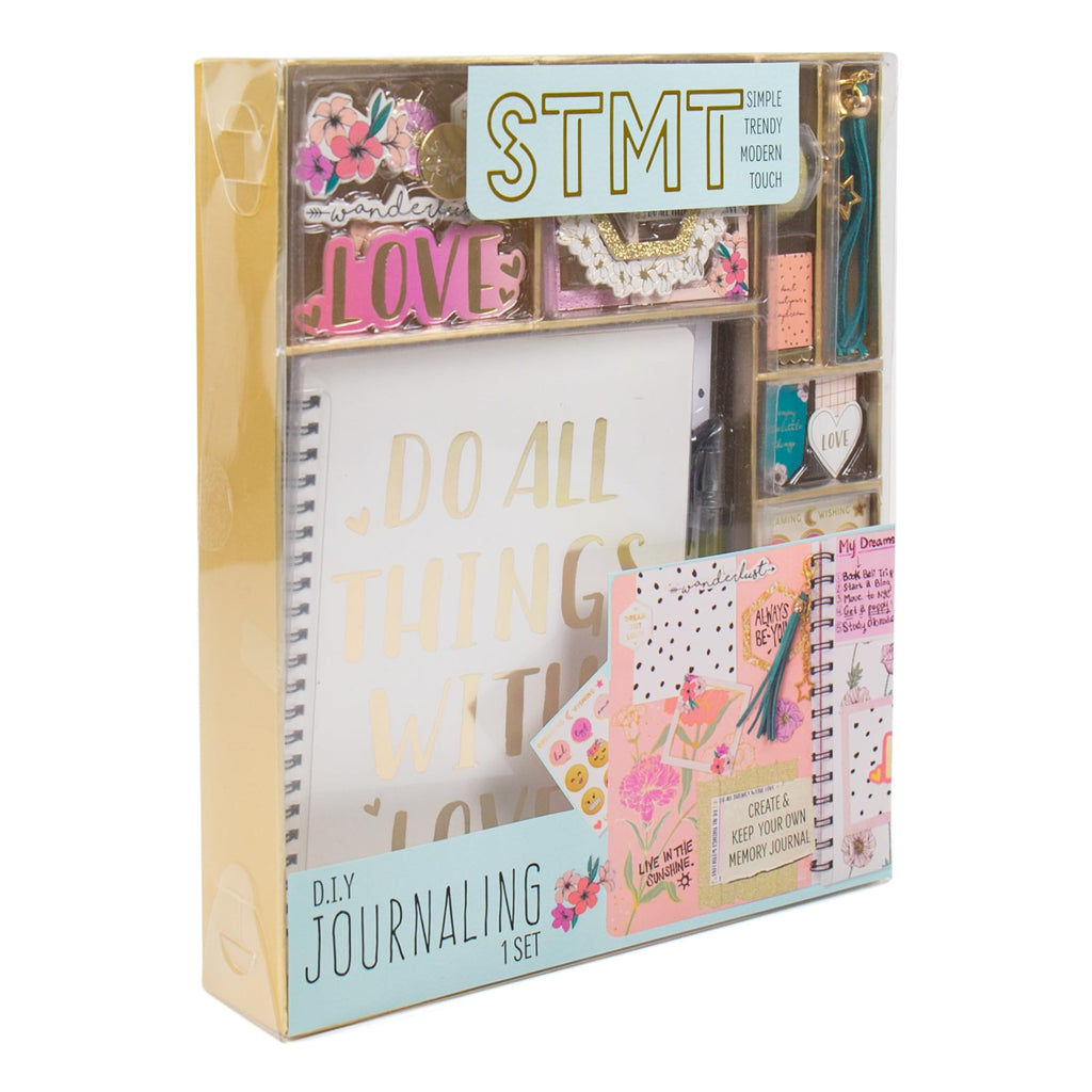 STMT 90824 DIY Journaling Set by Horizon Group USA, Personalize & Decorate Your Planner/Organizer/Diary with Stickers, Glitter Frames, Magnetic Bookmarks, Tassel Keychain & More. Pen Included
