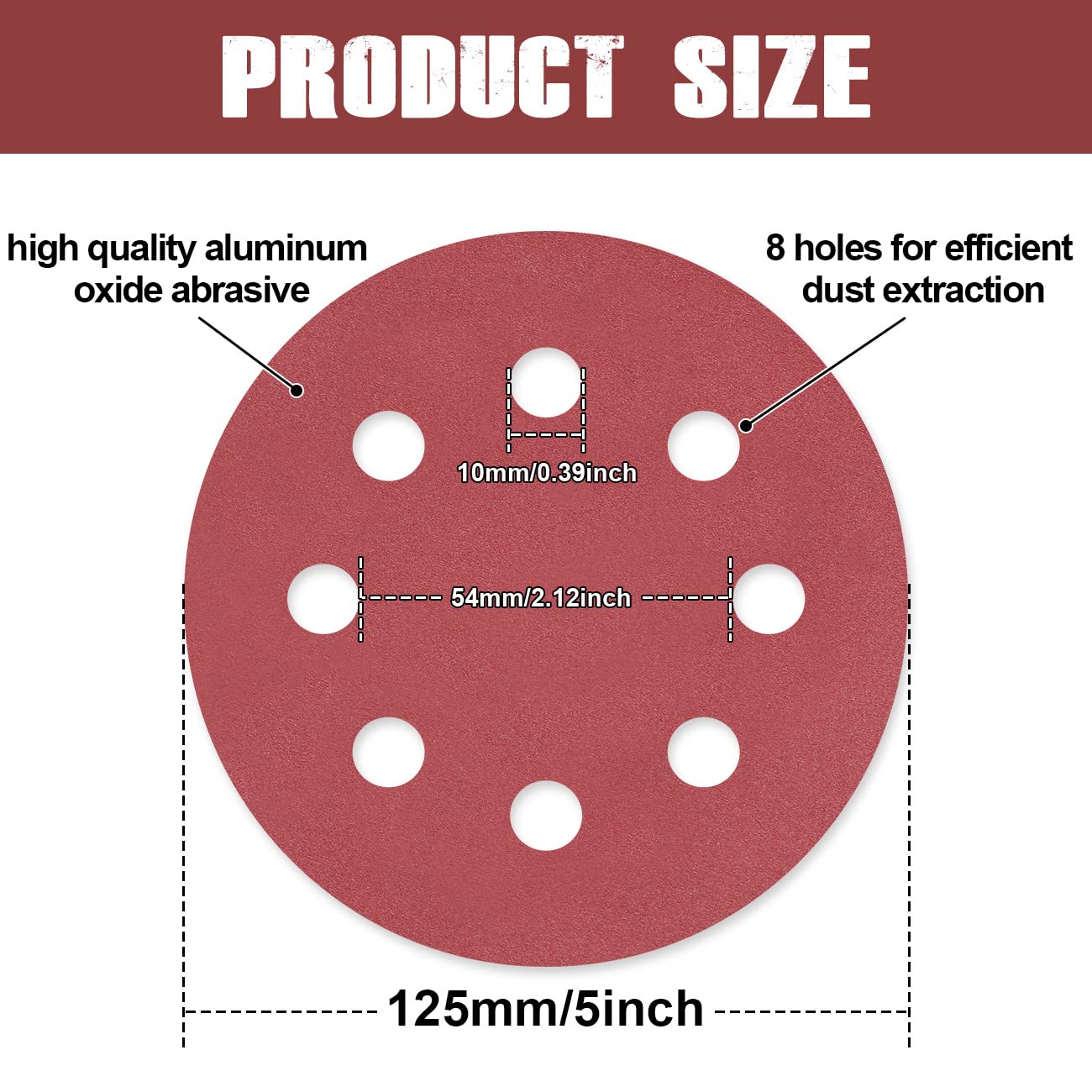 150pcs Sandpaper Set 5 inch 8 Holes Sanding Discs 60 80 100 120 150 180 240 320 400 600 Grit Round Sandpaper Assorted for Random Orbital Sander