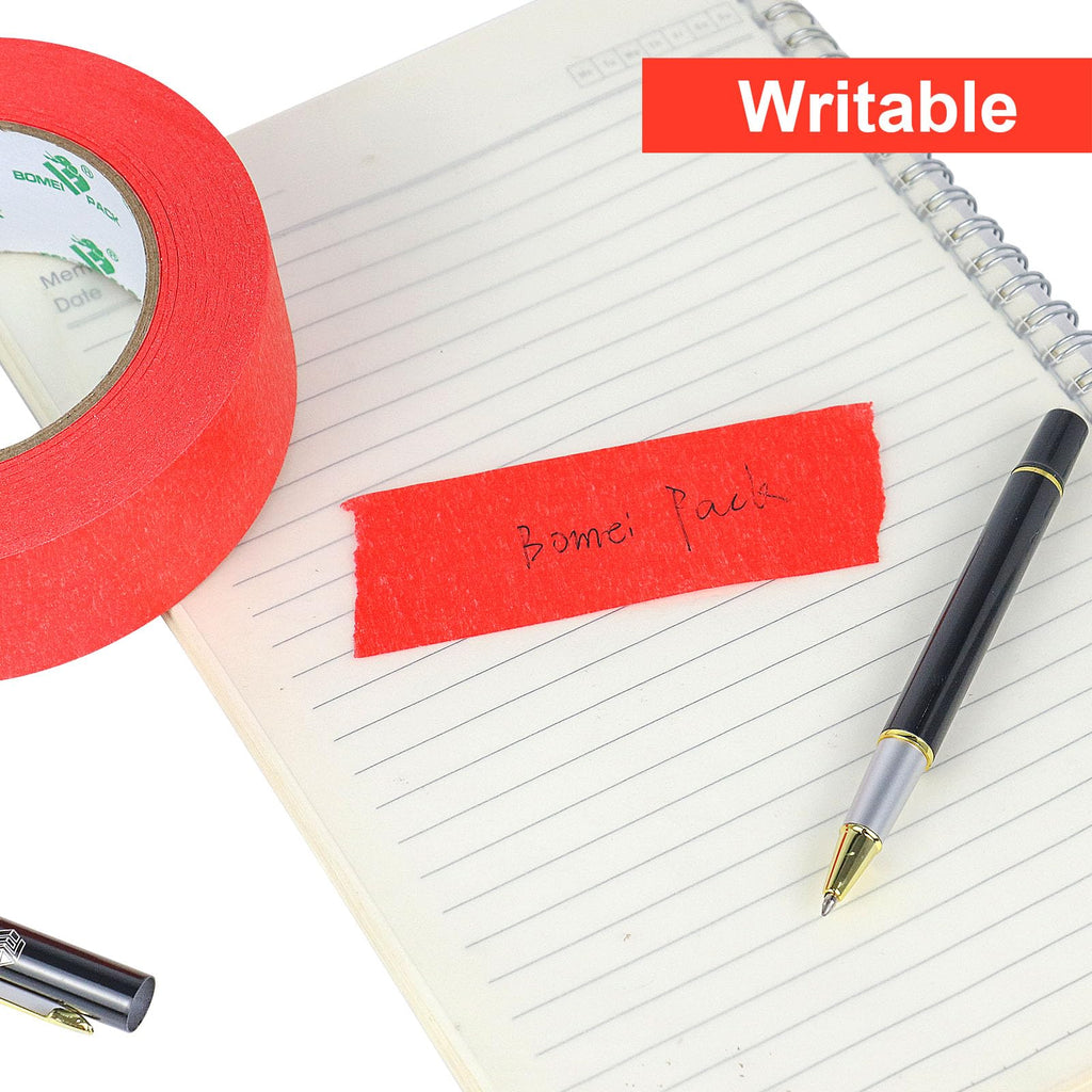 BOMEI PACK 5Rolls Red Masking Tape 36mm x 55yds, General Purpose Red Painters Tape for Painting, Labeling, DIY Crafting, Decoration and School Projects, Total 275yds