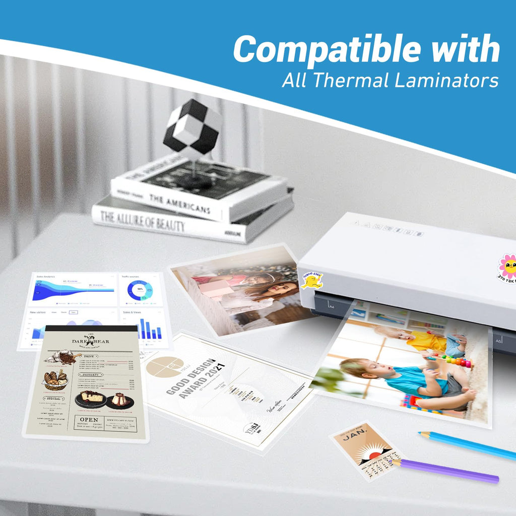 Uinkit Matte Laminating Sheets, 9 x 11.5 Inches 3 Mil Thick Matte Finish 100 Pack Fitted for Letter Size Thermal Laminating Pouches 8.5 x 11 (100)