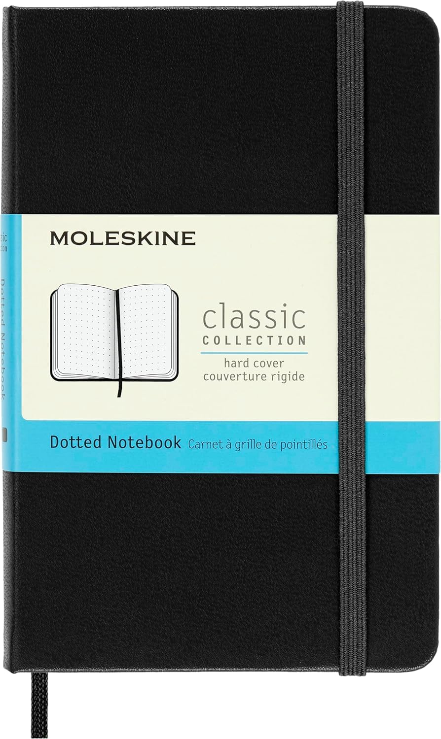 Moleskine Classic Notebook, Hard Cover, Pocket (3.5" x 5.5") Dotted, Black, 192 Pages