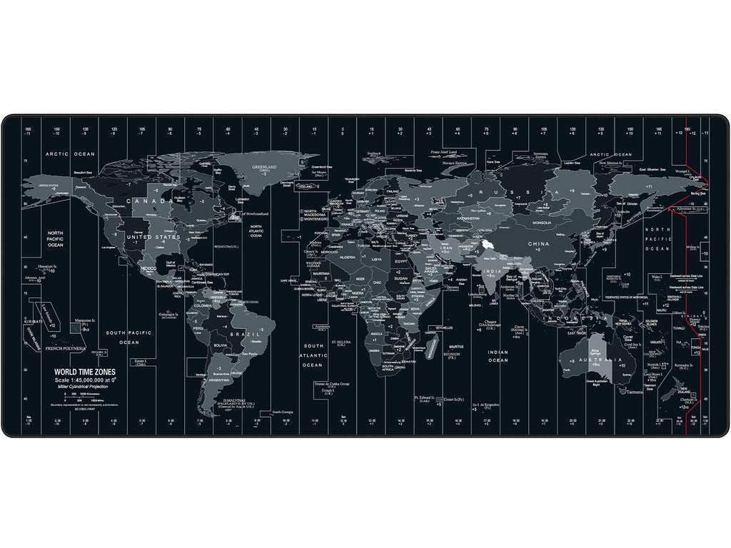 Anpollo Extended Speed Gaming Mouse Pad Large Size 35.4 x 15.7 inches Desk Mat Mousepad with Personalized Design - Black World Map