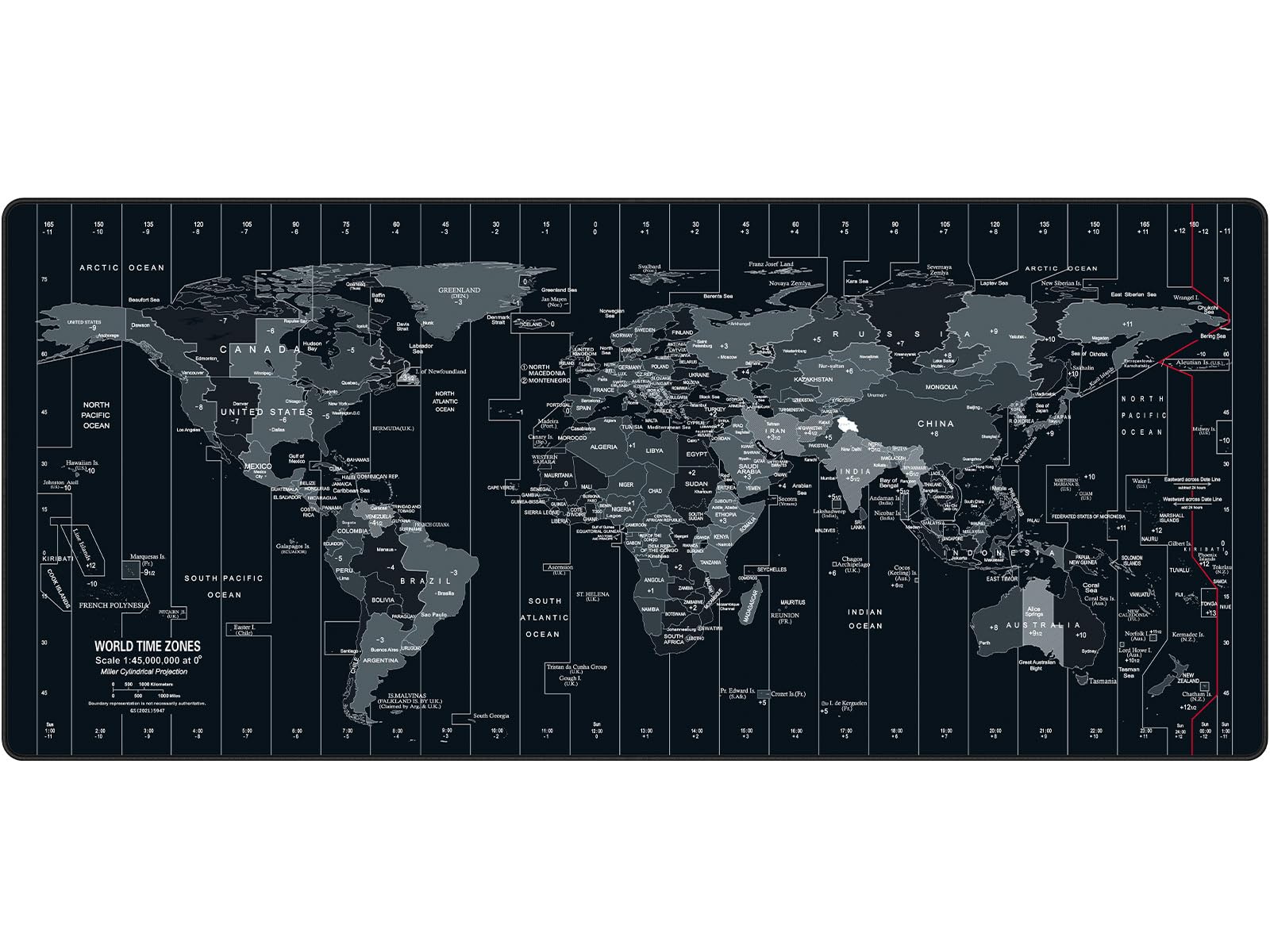 Anpollo Extended Speed Gaming Mouse Pad Large Size 35.4 x 15.7 inches Desk Mat Mousepad with Personalized Design - Black World Map