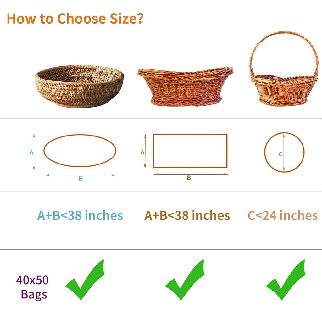 Extra Large Easter Cellophane Bags, 40x50 Inch Clear Cellophane Wrap for Gift Baskets, 10Pcs Jumbo Huge Clear Basket Bags (Ribbon Not Included)