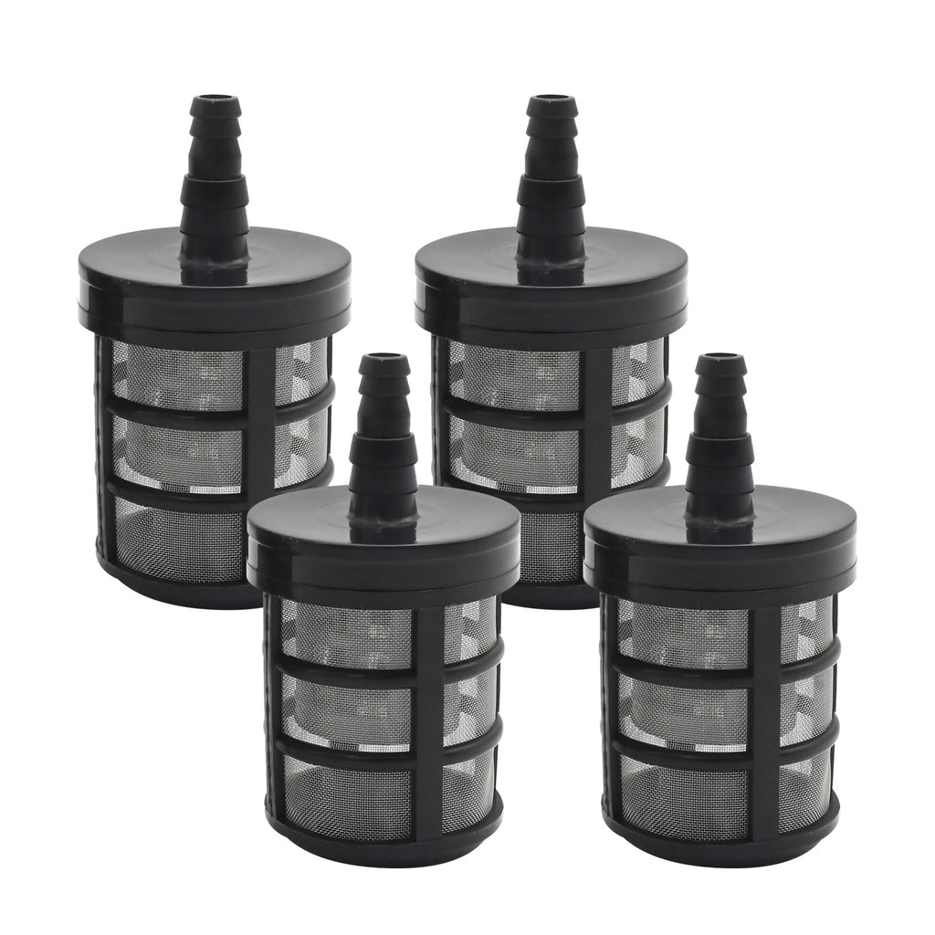 VIKKSAER 4Pcs Household Hose Filters, Double-Layer Stainless Steel Mesh Garden Hose Filter, Water Pump Inlet Filter Screen, w/ 3/8 Inch, 1/2 Inch Barb Connections, for High-Pressure Washers