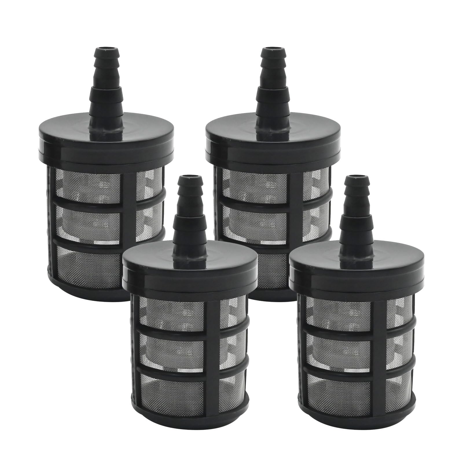 VIKKSAER 4Pcs Household Hose Filters, Double-Layer Stainless Steel Mesh Garden Hose Filter, Water Pump Inlet Filter Screen, w/ 3/8 Inch, 1/2 Inch Barb Connections, for High-Pressure Washers