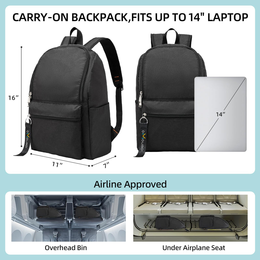 OMOUBOI Casual Backpack, Laptop School Travel Backpack for Women & Men, Superbreak Backpack Fits Tourism Business (Black)
