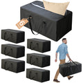 6 Pack Extra Large Moving Bags with Reinforced Zippers, Foldable Heavy Duty Moving Boxes with & Handles,Storage Bags For Space Saving, Clothing Storage Christmas Decor Storage,Traveling