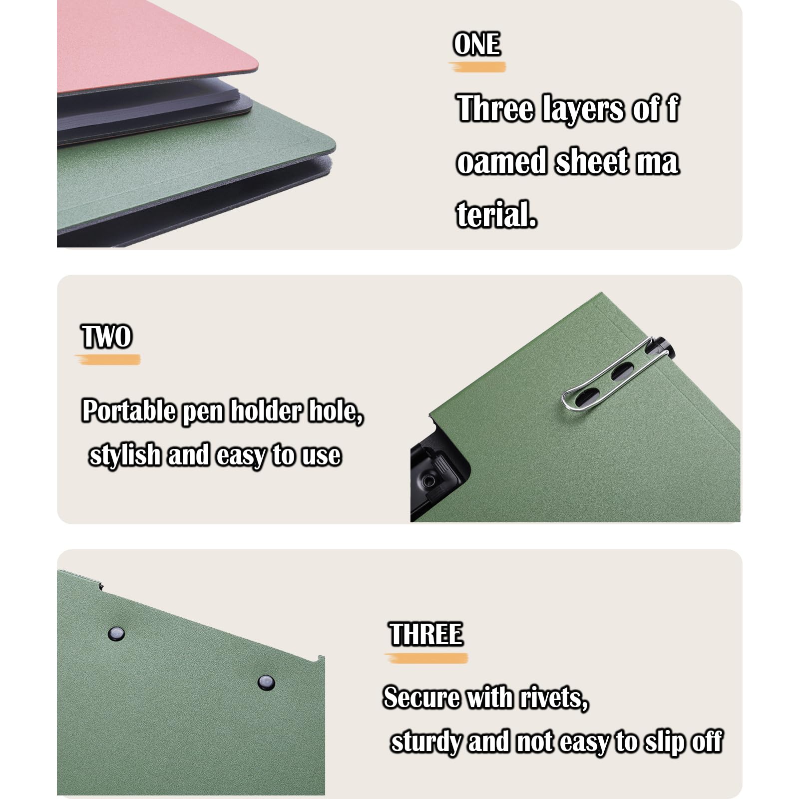 6 PCS Clipboard Folder, Plastic Clipboard Folder with Pocket A4 Durable Foldable Clip Board for Nurses Trainers Punchless Clamp Binder Clip Board with Cover for Classroom Office Field Work (Vertical)