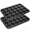 Kingrol 24-Cup Nonstick Mini Cupcake & Muffin Pans, Carbon Steel Baking Pans, Cake Moulds - 2 Pack