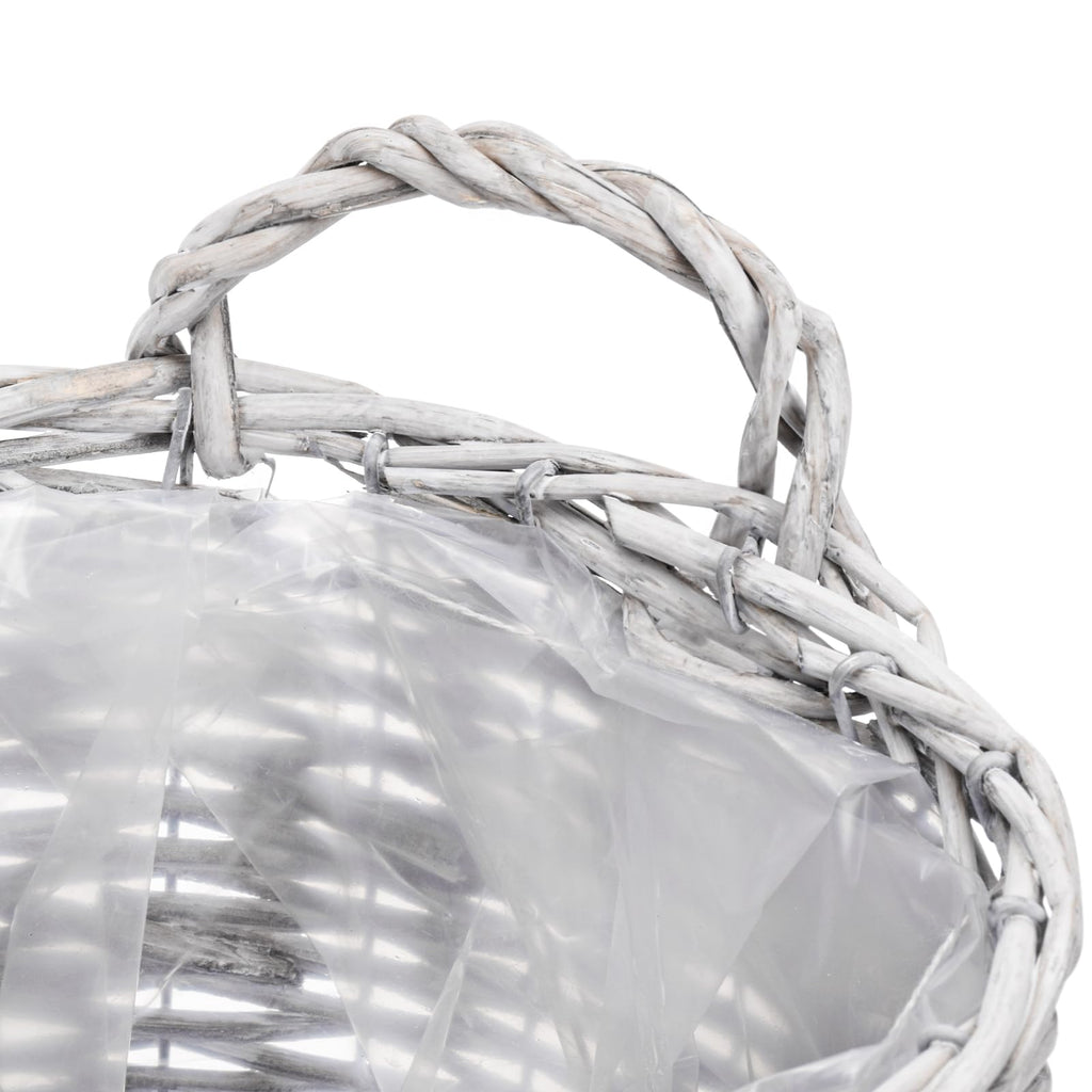 Coloch Set of 2 Wall Hanging Wicker Basket, Farmhouse Garden Hanging Planter Decorative Front Door Hanger Woven Rattan Flower Basket for Wall, Door, Living Room, Patio, 2 Sizes
