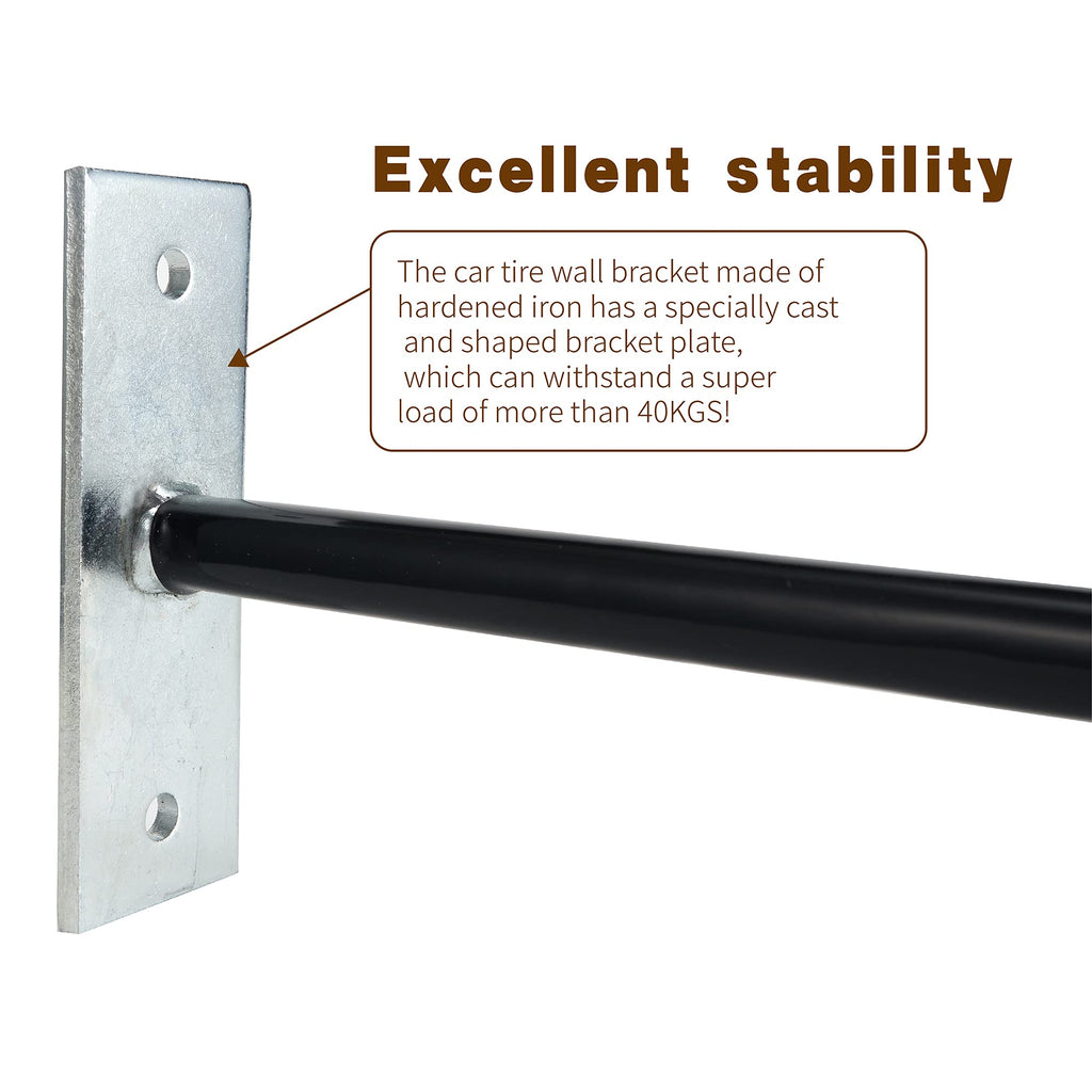 Sinoer 4 Pack Garage Tires Hooks/Heavy Duty Wall Mounted Hanger Tool Storage Rack Multi-Tools Storage Utility Tire Holder with Screws