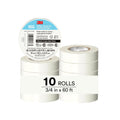 3M Temflex 165, Vinyl Colour Coding Electrical Tape, White, 3/4in x 60ft, 10 Rolls