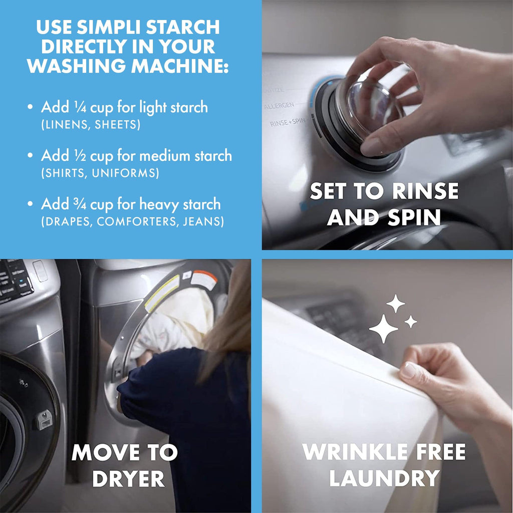 Simpli Starch® Dry Mix Makes Super Concentrated Liquid Starch For Laundry. Ideal Refill For Non-Aerosol Spray Bottles & Travel, Perfect For Crafts - Pack- 8oz (1)
