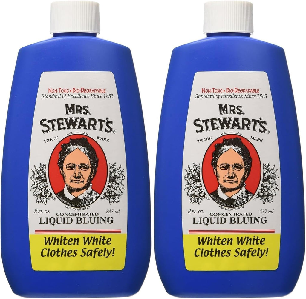 Mrs. Stewart's Concentrated Liquid Bluing - Great for Laundry - 8-ounce Bottle (Pack of 2)
