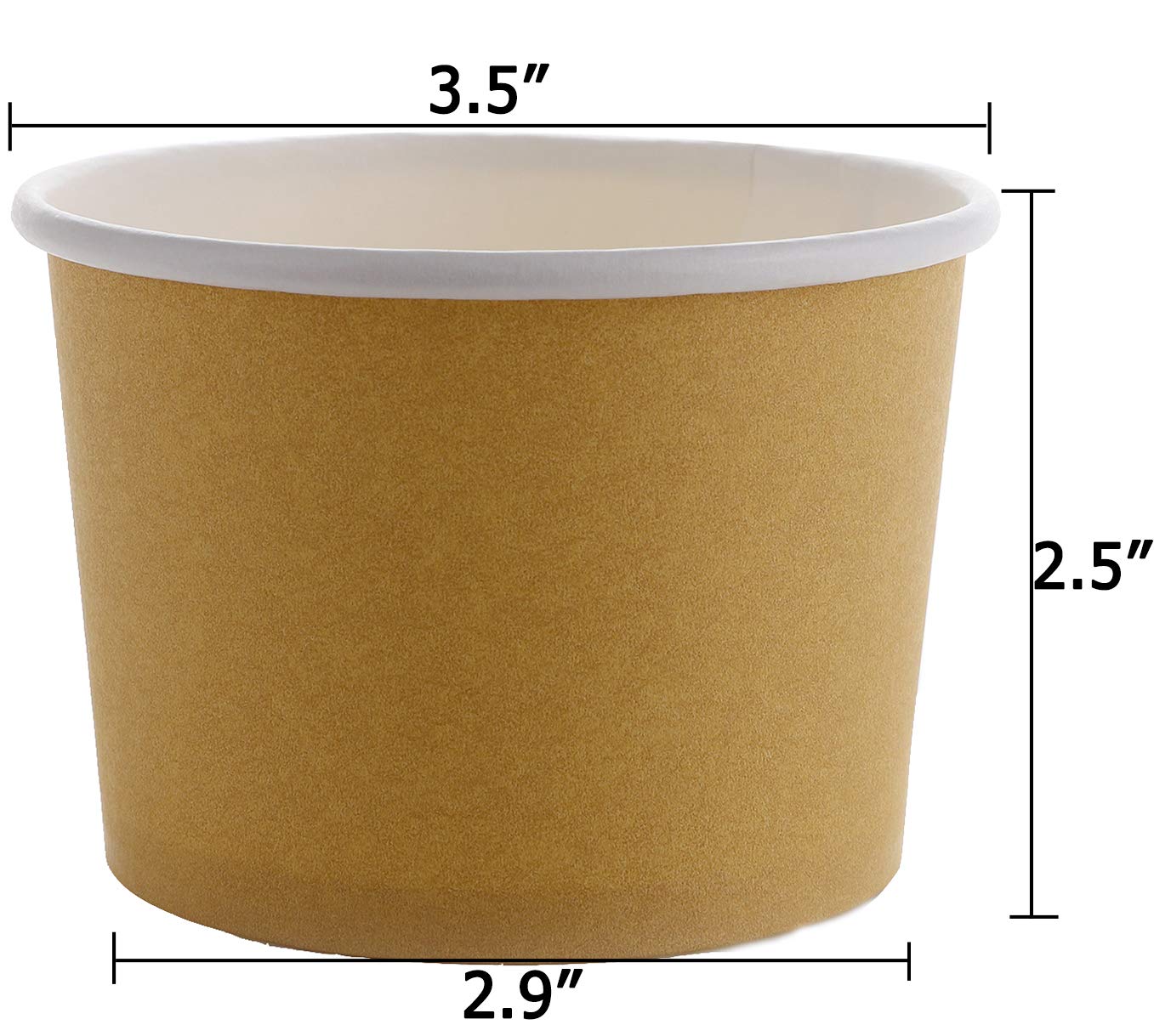 Lawei 100 Pack Paper Ice Cream Cups - 8 Oz Disposable Paper Dessert Bowls for Hot and Cold Food, Soup, Sundae, Frozen Yogurt