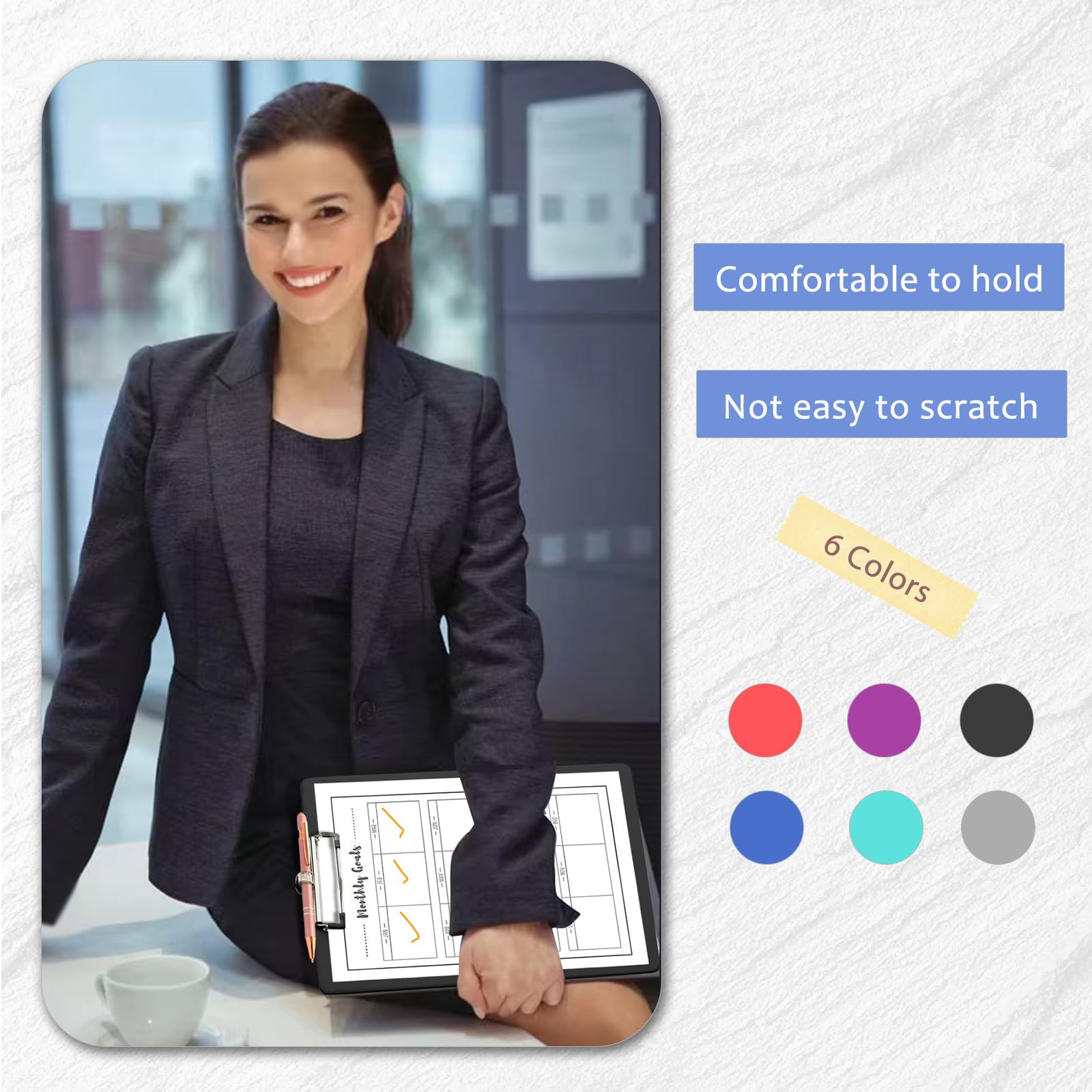 Clipboards with Pen Holder, Clip Boards Plastic Standard A4 Letter Size Holds 100 Sheets 8.5x11 Inch Papers 6 Pack Assorted Colors