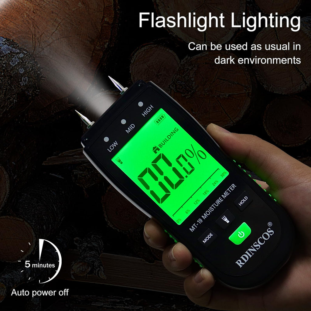 Wood Moisture Meter Pin Moisture Meter Firewood Detector Humidity Water Leak Lumber Portable Detectors (Green)
