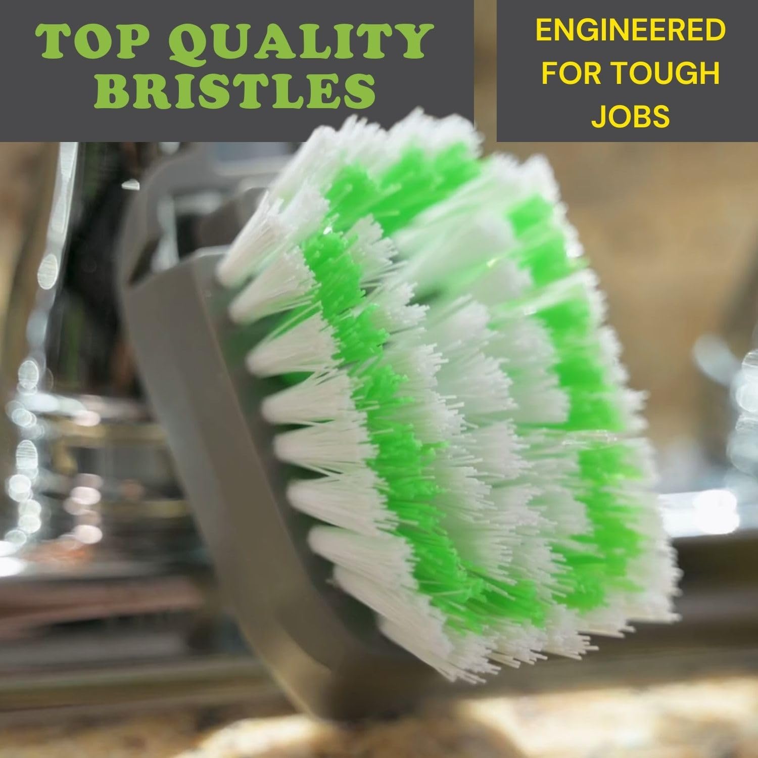 Smilyeez Replacement for Scotch Brite Brush, 4-Pack, Makes Your Dishwand Like New, Dishwand Brush Refills, Scotch Brite Brush Replacement, Easy to Install (2 Packs)