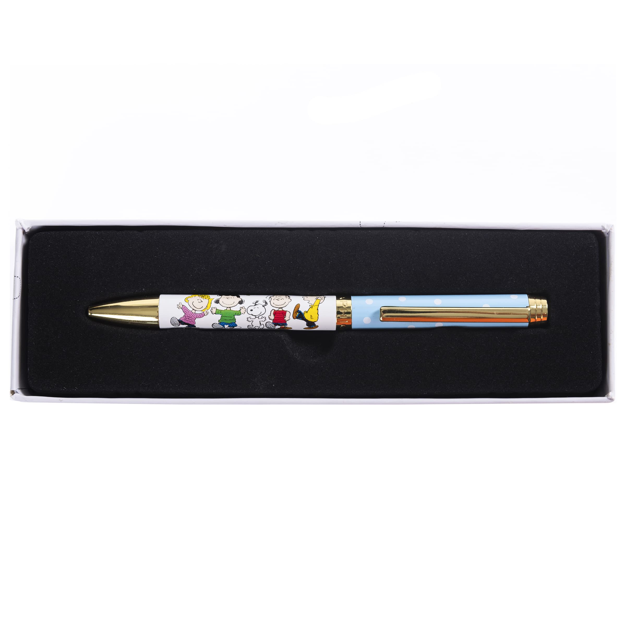 Graphique Peanuts Fashion Pen | 5.5” Ballpoint Pen | Refillable Black Ink | Retractable Twist Top | Matching Decorative Box | Comfort Grip for Writing | Office Supplies Accessories