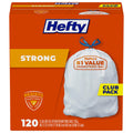 Hefty Strong Tall Kitchen Trash Bags, Unscented, 13 Gallon, 120 Count