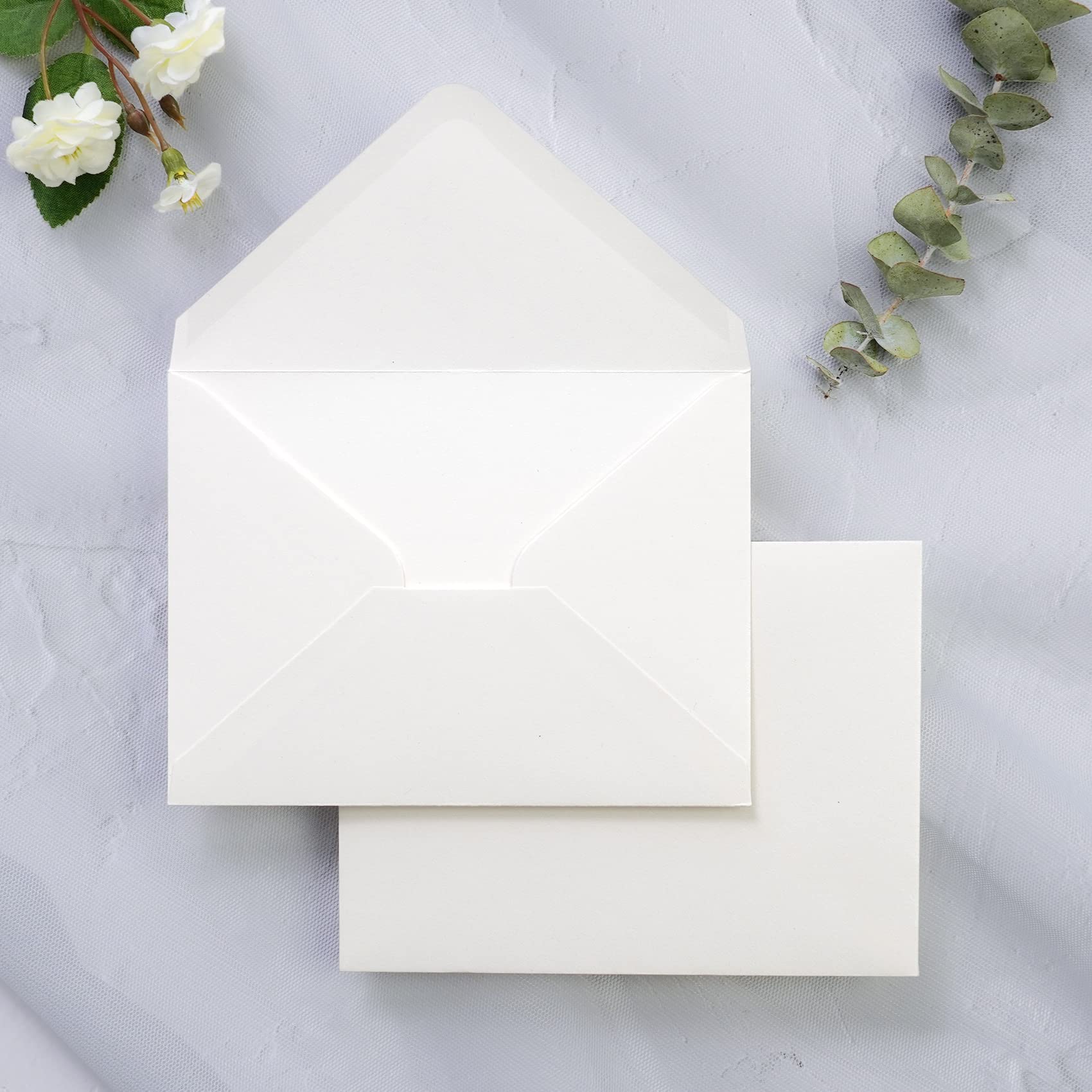 PONATIA 50 Pack A1 Envelopes, 3.62 x 5.2'' Ivory Envelopes Perfect for Weddings Cards, RSVP Cards, Response Cards, Baby Showers, Thank You Notes, Photos and any 3.5x5" inserts