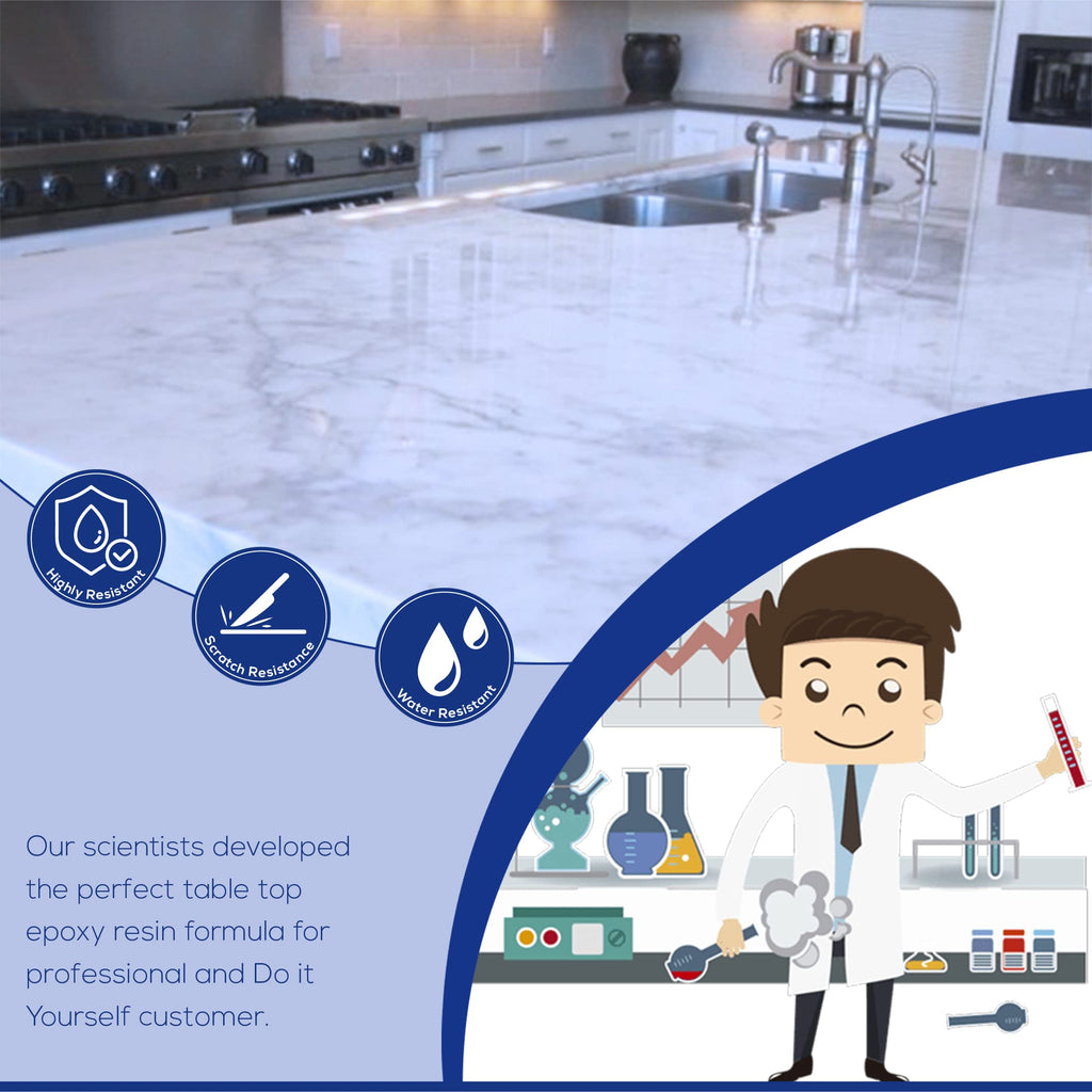 Magic Resin | Epoxy Resin for Table Tops & Coatings | 32 oz (946 mL) | Premium Quality | High Gloss Thick Clear Coat | Table Tops, Bar Tops, Countertops, Artworks, Seal Coats etc.