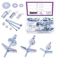 Swpeet 192Pcs Toggle Bolt Kit - 1/8", "3/16", "1/4 Inch - Carbon Steel - Butterfly Toggle Anchors for Drywall - Light-duty Applications
