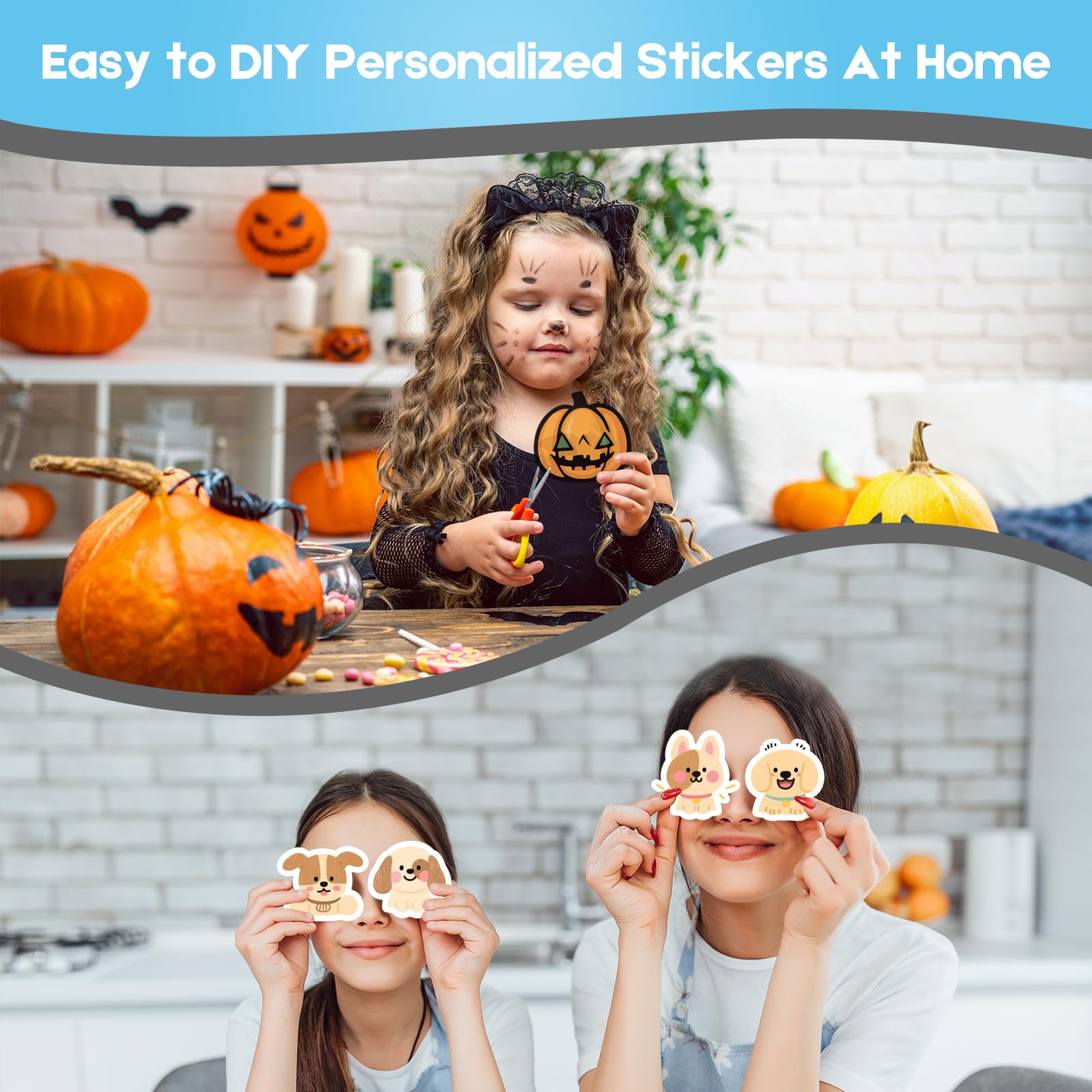 Ruibytree Printable Clear Vinyl Sticker Paper for Inkjet Printers, 35 Sheets Transparent Paper of 8.5x11 DIY Personalized Self-Adhesive Paper that is Tear Resistant, Waterproof Labels, Easy to Cut