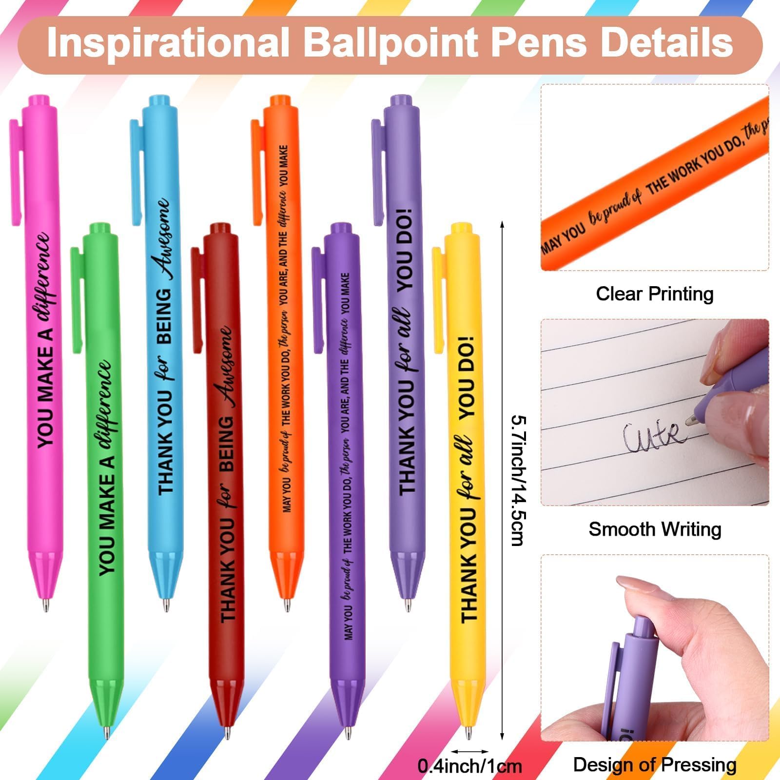 GANGBARU 16 Pcs Employee Appreciation Gifts Bulk Colorful Spiral Notebooks Inspirational Ballpoint Pens Thank You Gifts for Team Coworkers Office Staff Volunteer Assistant