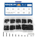 NINDEJIN M2 Button Head Hex Socket Cap Screws Bolts, M2 x 3/4/5/6/8/10/12/16/20mm Screw and Nuts Assortment Kit, 10.9 Carbon Steel Fully Machine Thread