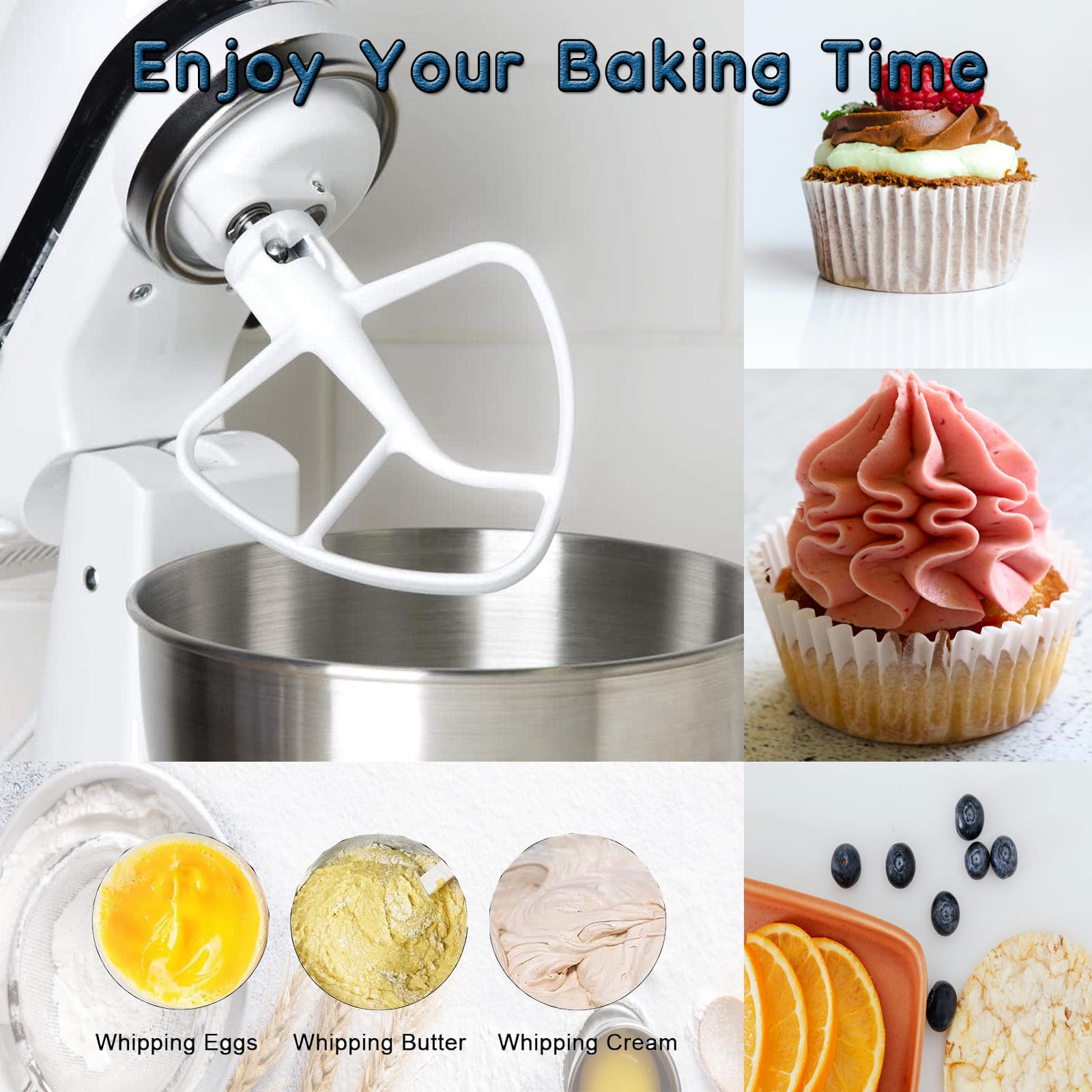 K45B Beater Compatible with Kitchenaid 4.5-5Qt Tilt-Head Stand Mixer,Coated Paddle Attachment for Kitchen Aid Mixer Accessories -K45 AP3884849 W10672617