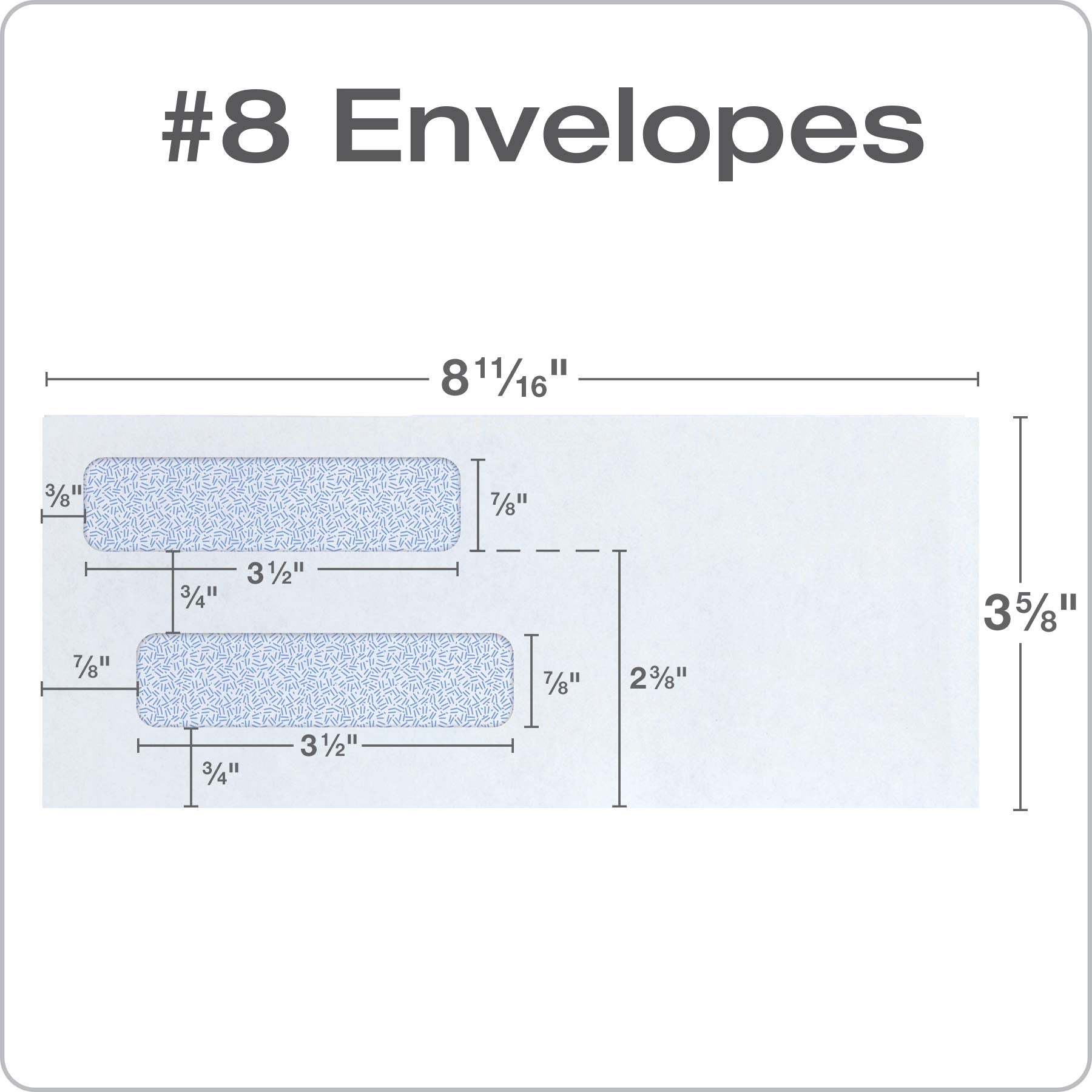 Quality Park Envelopes, #8 Double Window Security, Redi-Strip Self-Seal, White, 3-5/8" x 8-11/16", Fits QuickBooks Checks, Security-Tinted Interior, 500 Per Box