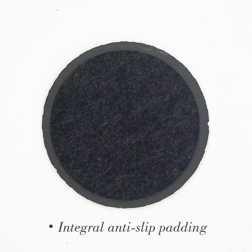 8 Pack 4 inch Round Slate Coasters with Metal Holder,Handmade Natural Rough Edge,with Integral Anti-Skid pad,Laser Engraving Blanks,Stone Coasters