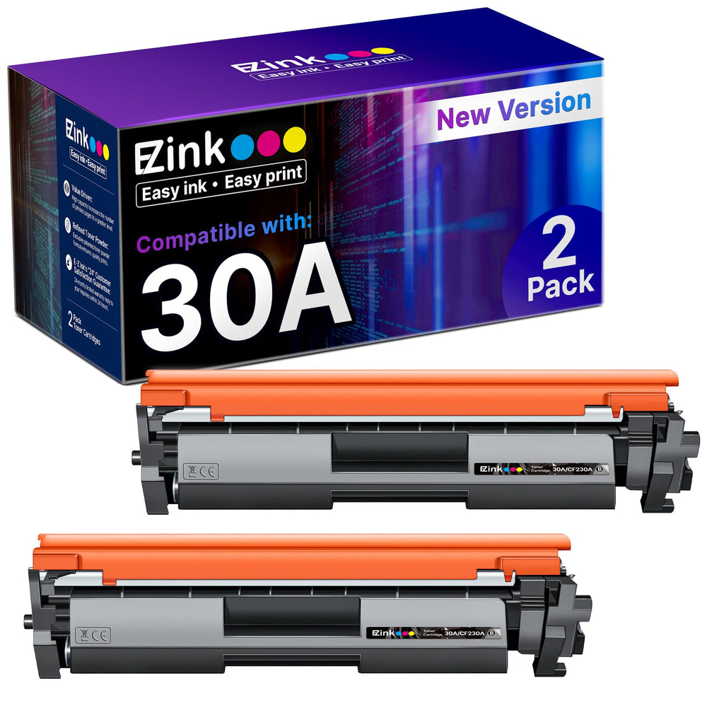 CF230A 30A Toner Cartridges 2 Pack Compatible Replacement for HP 30A CF230A for LaserJet Pro M203d, M203dn, M203dw; LaserJet Pro MFP M227sdn, M227d, M227fdn, M227fdw Printers High Capacity Black
