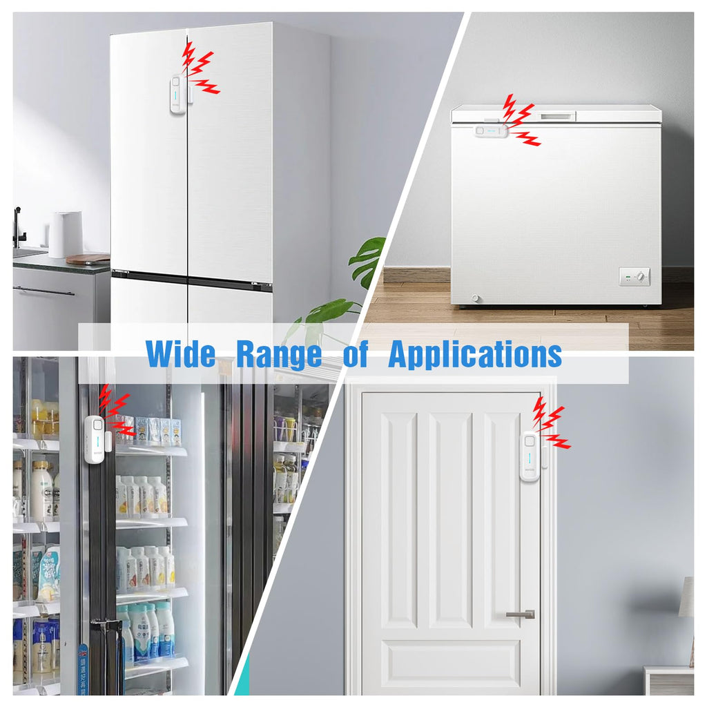 DAYTECH Freezer Door Alarm Freezer Alarm with Delay 60/120/180/240 Seconds Wireless Door Sensor When Left Open Fridge Alert with 0-120dB Adjustable Volume Levels, 1 PC