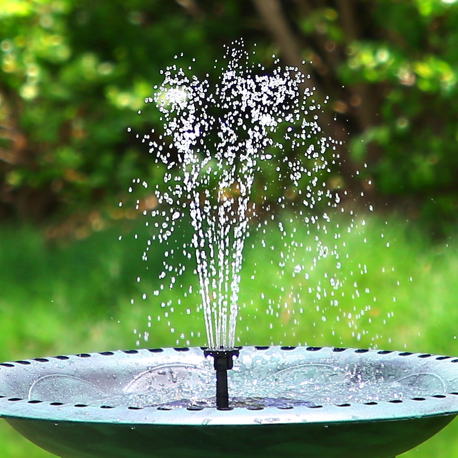 AMZtime 2.5W Solar Bird Bath Fountain Pump, Solar Fountain with 6 Nozzles 4 Fixed Pipes, Solar Water Fountain Pump for Garden, Ponds, Pool, Fish Tank, Aquarium and Outdoor