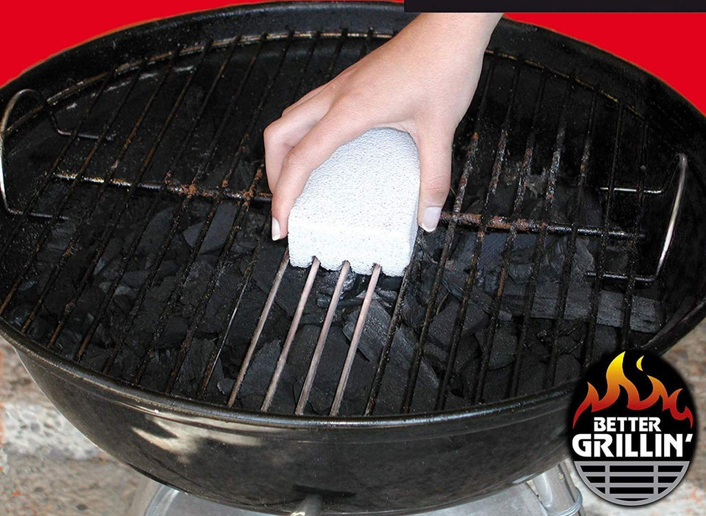 Better Grillin Scrubbin Stone Grill Cleaner-Scouring Brick/Barbecue Grill Brush/Barbecue Cleaner for BBQ, Griddle, 4pk