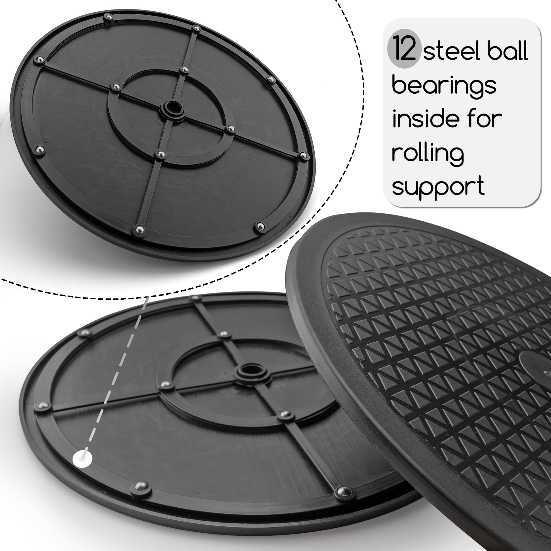 Famgee 12 Inch Lazy Susan Turntable Heavy Duty Rotating Swivel Stand Lazy Susan with Steel Ball Bearings for Flat Panel Monitors, Computer, TV, Speakers, Bonsai, Statue, Cabinet Organizer
