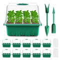 Verdenu Seed Starter Tray, 10 Pack 120 Cells Seed Starter Kit with Adjustable Humidity Dome, Upgrade Height Reusable Seed Starting Trays with Tools, Germination Kit for Seeds Starting
